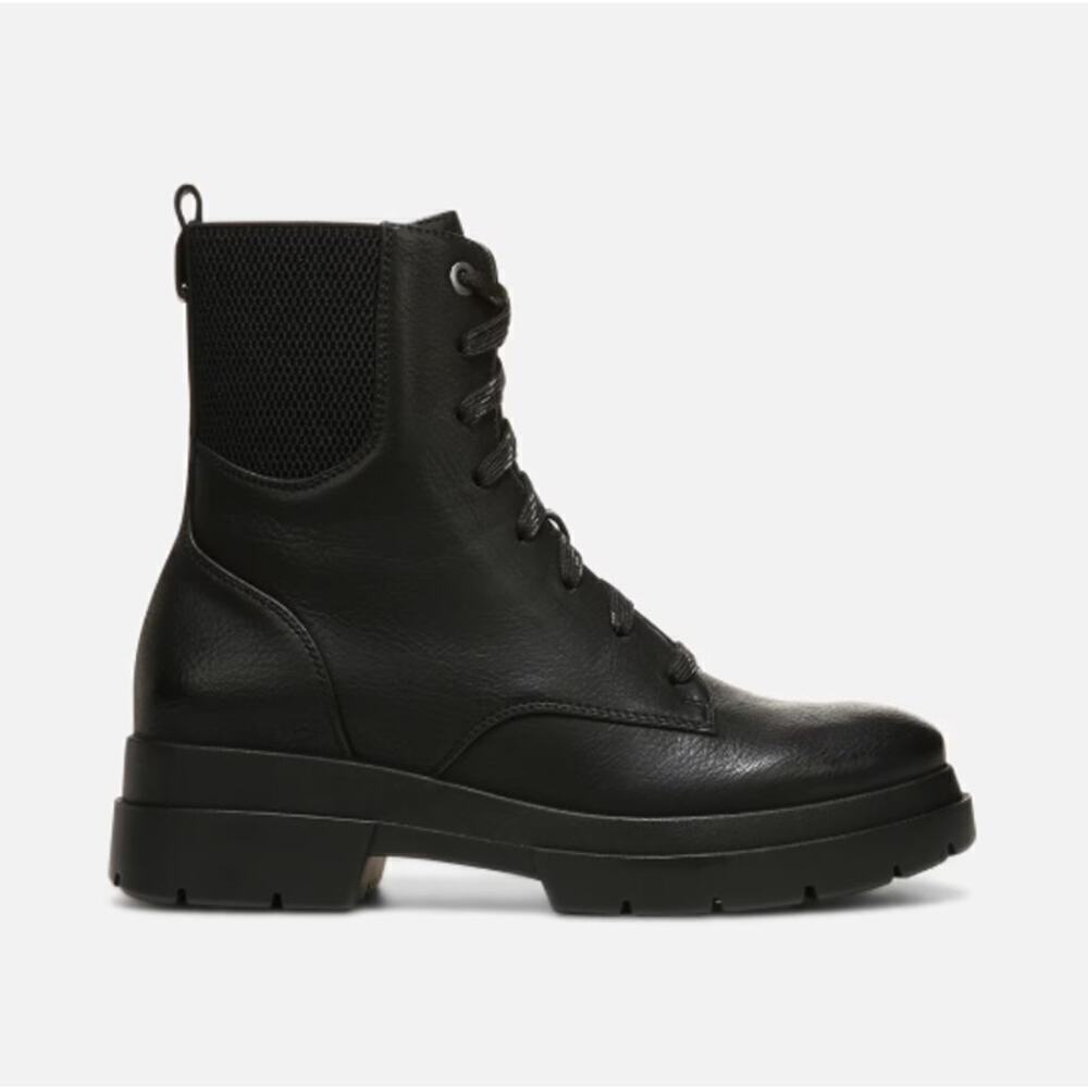NIB Naturalizer Soul Women's Black Smooth  Ozzy Mid Calf Combat Boots Size 6